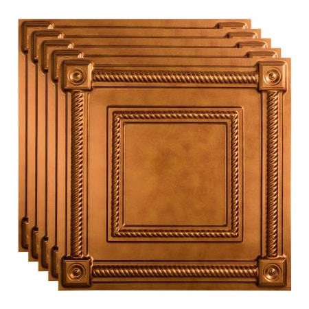 Acoustic Ceiling Products Fasade Coffer - 23-3/4" x 23-3/4" PVC Lay In Tile in Antique Bronze - PL6131